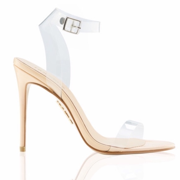 House Of CB ‘Ghost’ Clear Transparent Strap Leather Sandal Heels - Picture 4 of 7